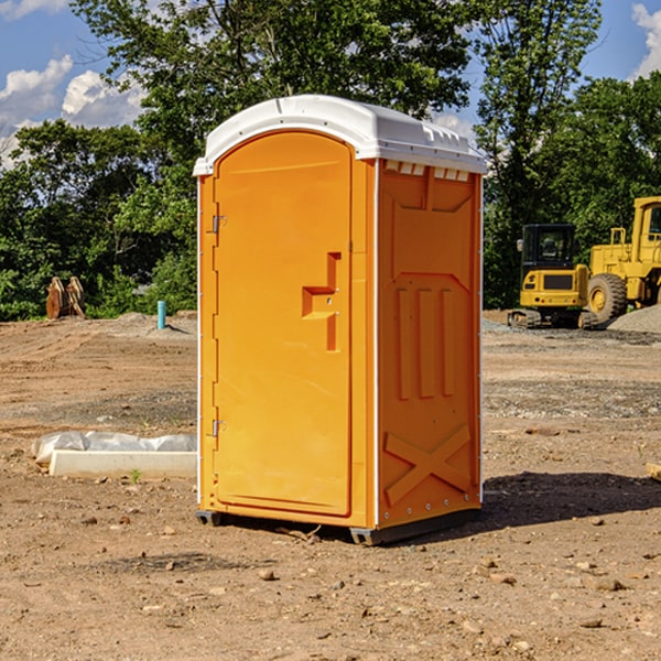 how often are the portable restrooms cleaned and serviced during a rental period in Karnes County Texas